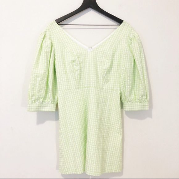 Urban Outfitters Lena Gingham Puff Sleeve Dress - Picture 7 of 12